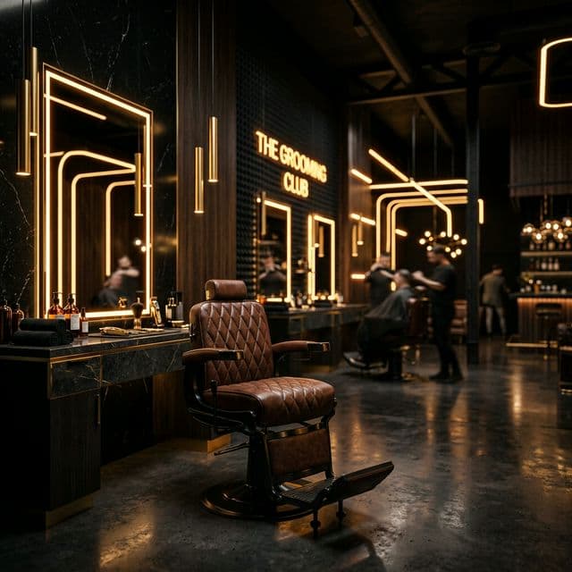 Luksus tason parturi ja kampaamo miljöö